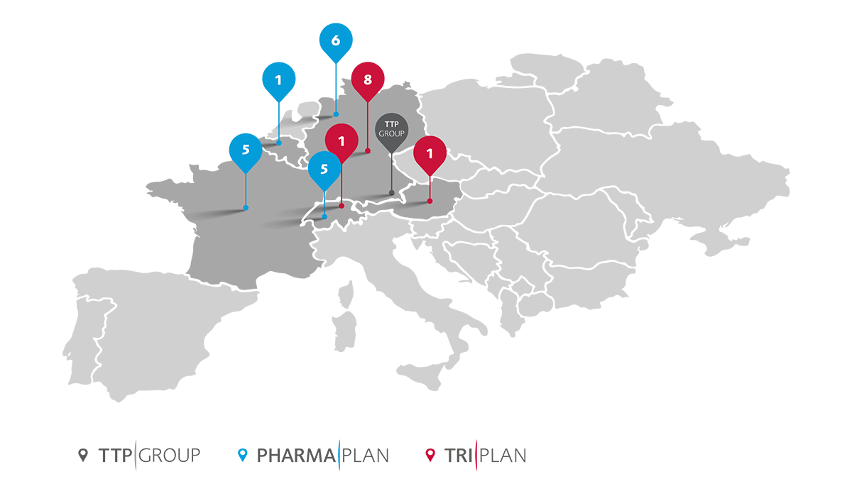 TTP Group Niederlassungen in Europa